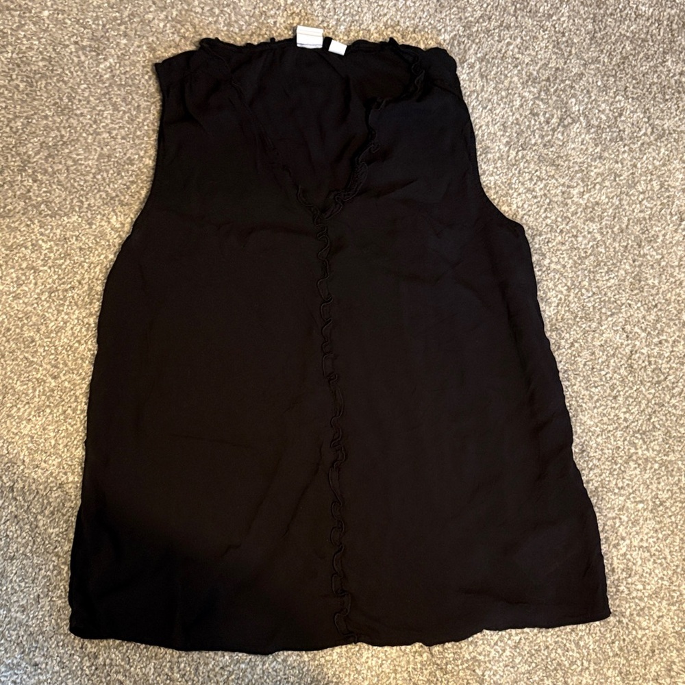 GAP Black Ruffled Tank Top
